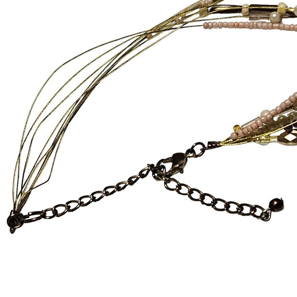 Boho Chic Multi Strand Beaded Statement Necklace Artisan Fashion Jewelry Women - Picture 6 of 8